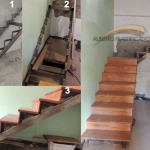 escalera de metal y madera