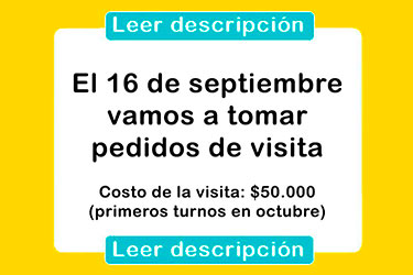 Lee más sobre el artículo Tomamos pedidos de visita el 16-09-26
